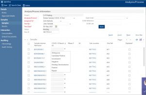 COVID19 Sample Results LIMS