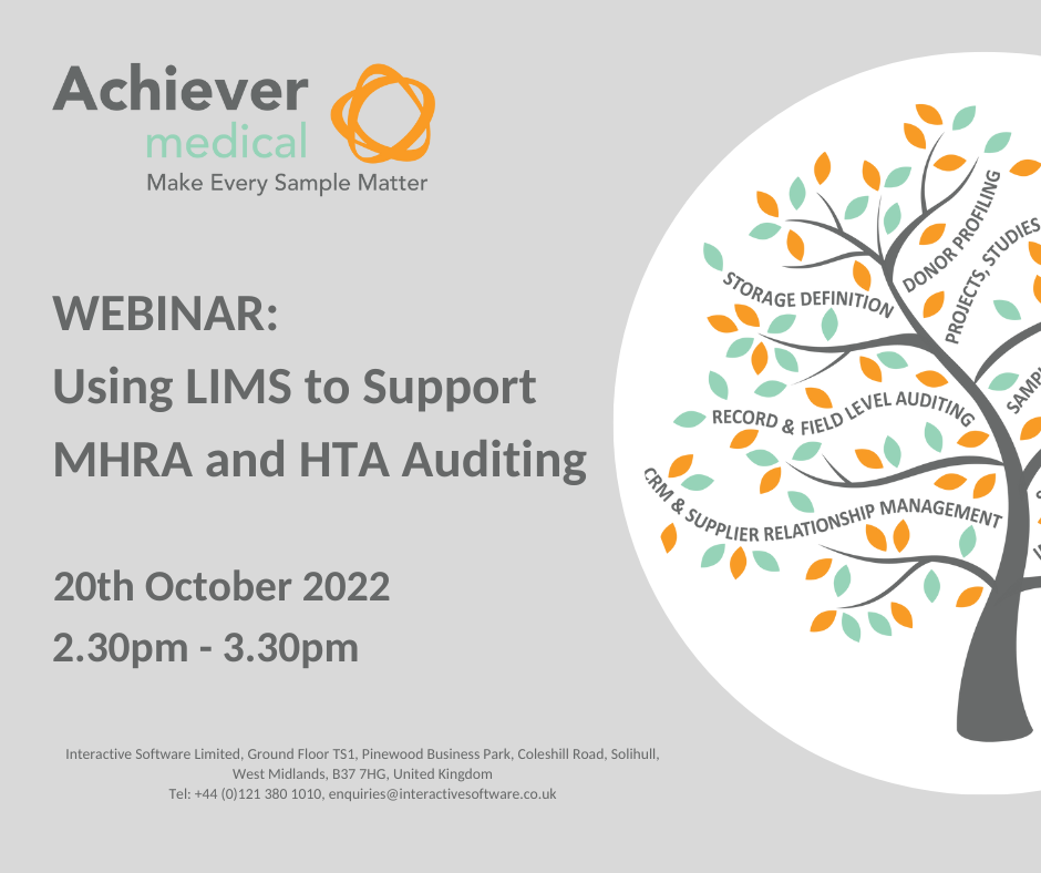 Achiever Medical LIMS Supporting HTA and MHRA Auditing Webinar